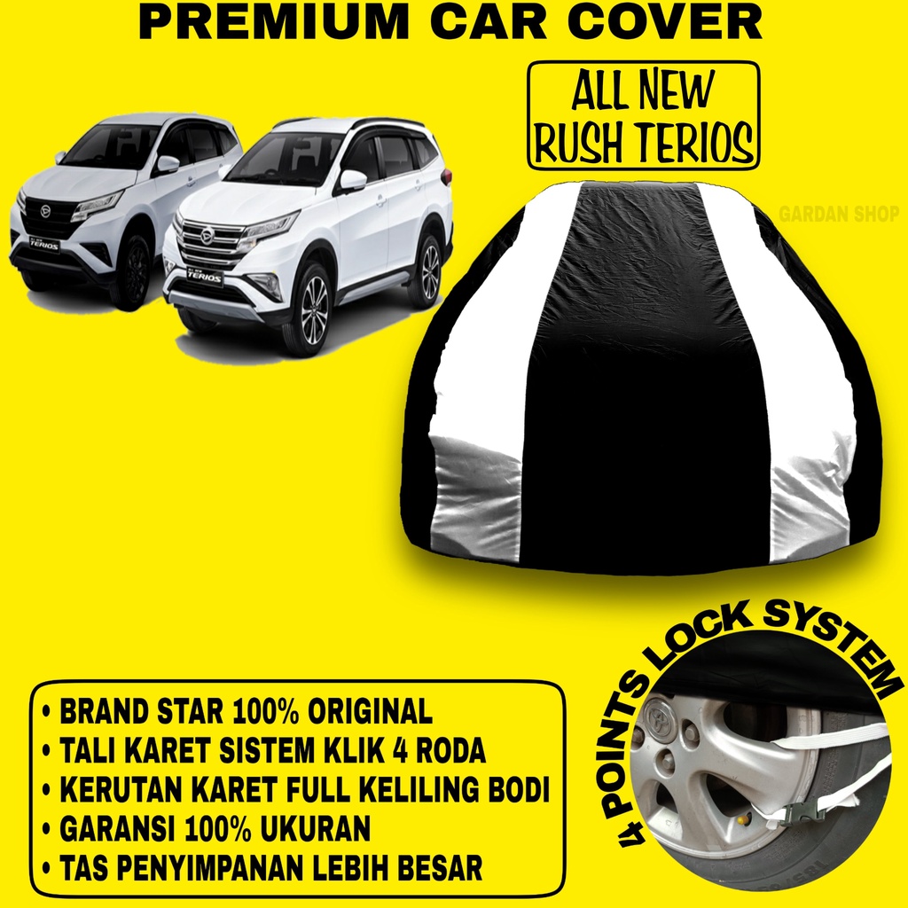 Body Cover ALL NEW RUSH TERIOS Sarung Strip SILVER Penutup Pelindung Bodi Mobil All New Rush Terios PREMIUM Cover