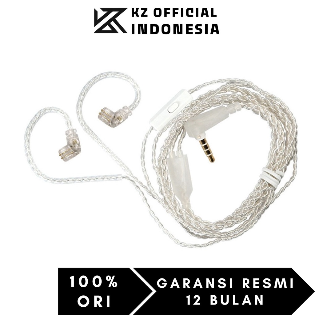 KZ Braided Silver Plated Copper Cable with Mic Kabel KZ ZSN Pro X  ZS10 Pro ZSX ZAX DQ6 EDX Pro ZEX Pro EDS ZAS ASX AS16 AS12