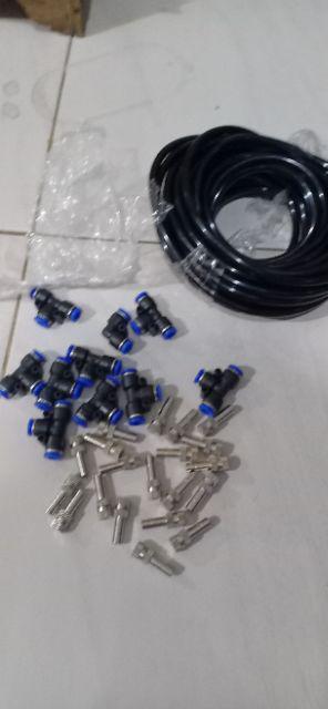 Mist Nozzle 0.3mm Fogger Head Misting Sprayer Air Spray Slip Lock Tee 6mm Pneumatic