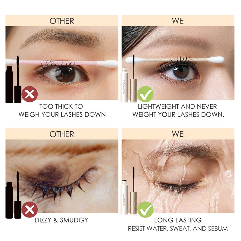 FOCALLURE Waterproof Mascara Curling Eyelash Mascara Long-lasting Waterproof Mascara FA169