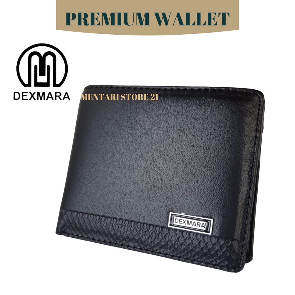 DEXMARA Dompet Pria Bahan Kulit PVC Premium DM 02S-Hitam