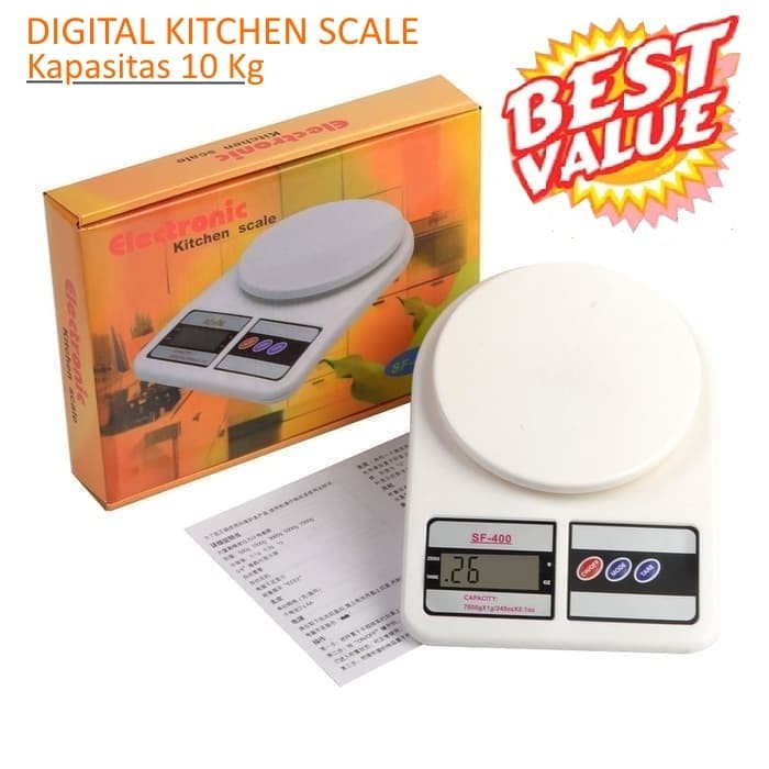 Timbangan Kue Dapur Digital SF 400 Bonus Baterai