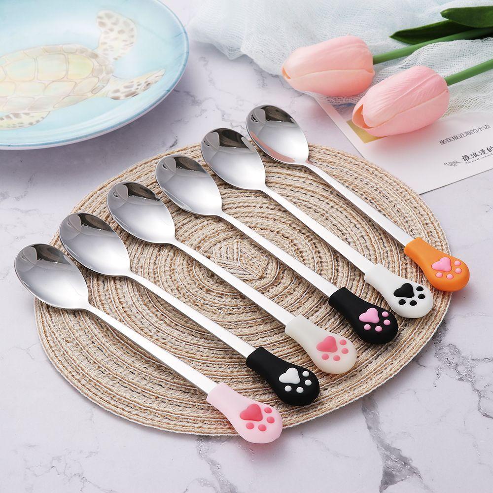 [Elegan] Sendok Kopi Permen Buah Lucu Stainless Steel Dessert Spoons