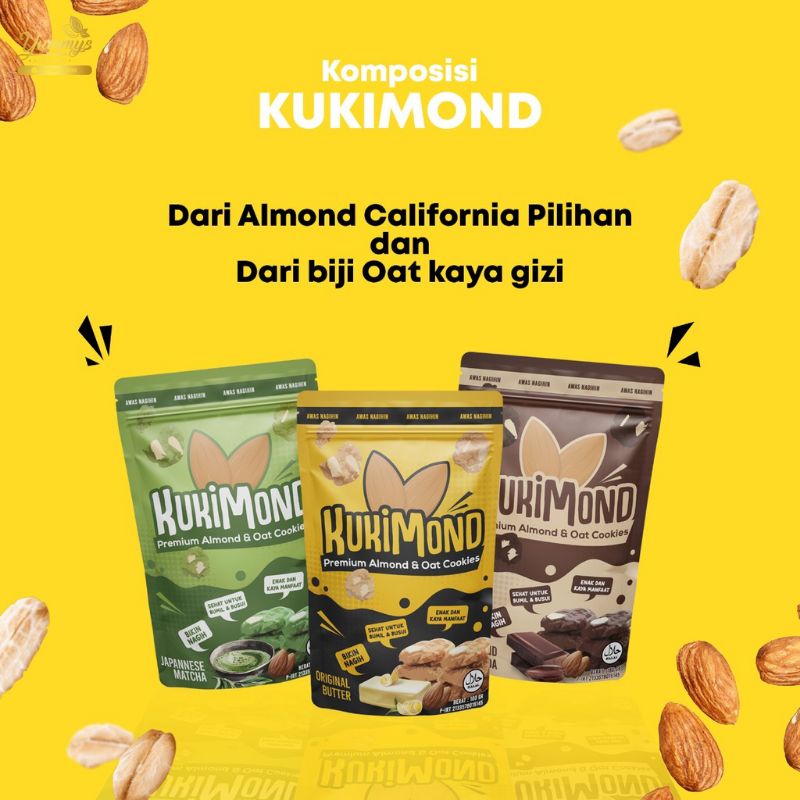 Kukimond Premium Almond &amp; Oat Cookies Kukis Almon Pelancar ASI Booster