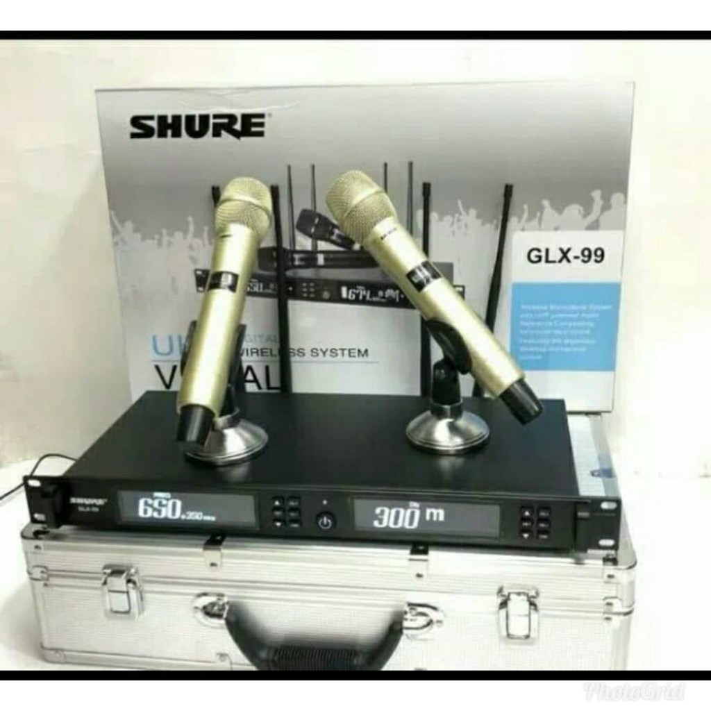 Super Murah Mic Wireless Shure GLX99 GLX 99 bisa ganti frekwensi TERBAIK