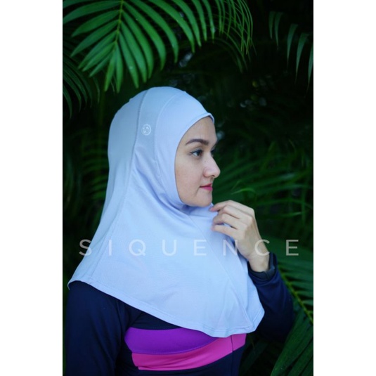 Siquence Motion Hijab Lilac - Kerudung Olahraga Sports untuk Wanita dengan Slot Earphone