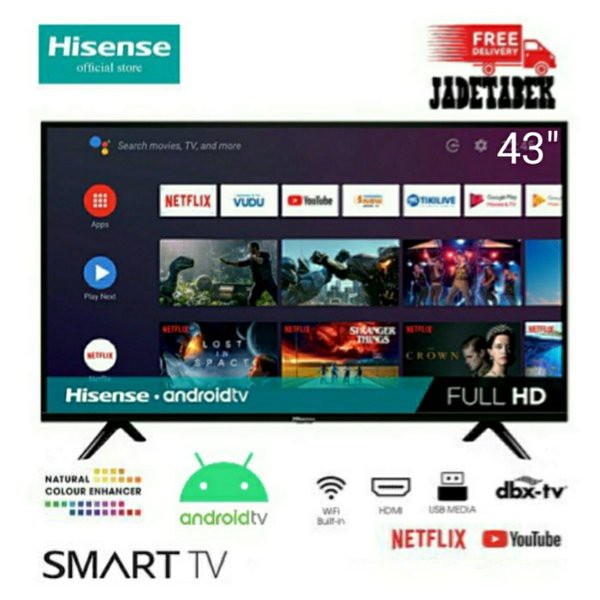Penawaranspesial HISENSE 43E4F LED SMART TV 43 INCH ANDROID TV BLUETOOTH - 43E4 NEW MODEL Limited