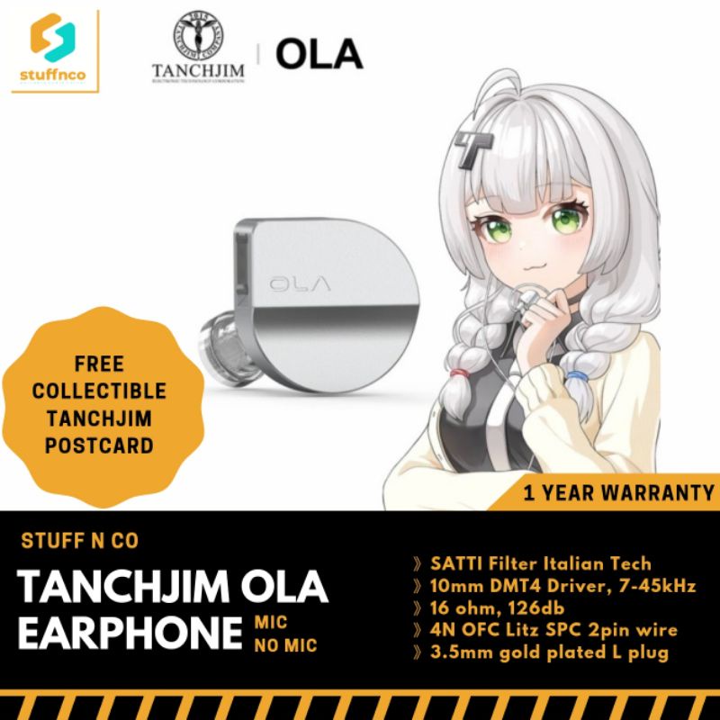 [Mic] Tanchjim OLA Earphone IEM DMT4 Dynamic Driver Detachable 2pin