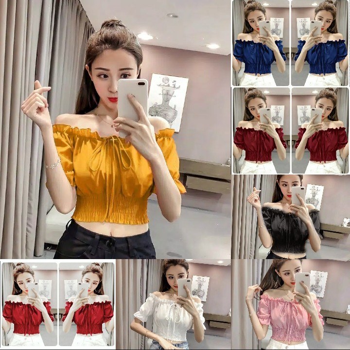 *[RXFK] Crop Khania / Atasan Crop Korea / Crop Ladies Wanita Terbaru / Atasan Korea