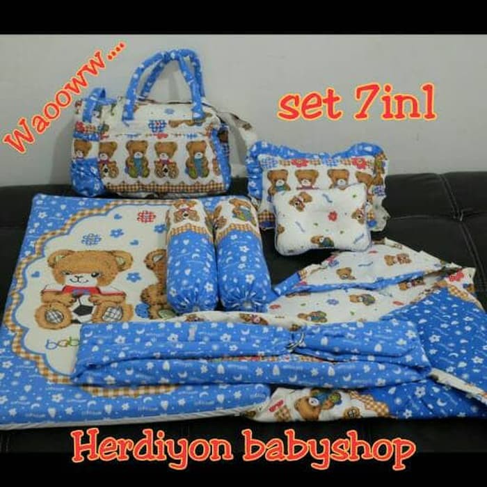set kasur bayi karakter paket bantal guling selimut gendongan tas bayi