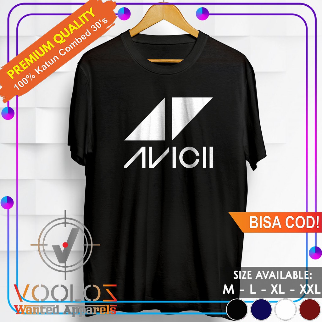 Kaos Musik Baju Distro Pria Branded Original Tshirt Cowok Keren Kekinian Avicii