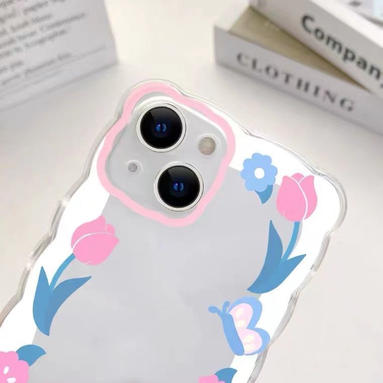 Soft Case TPU Motif Bunga Untuk Iphone 13 12 Mini 11 Pro X XR XS Max SE 2020 6 6S 7 8 Plus