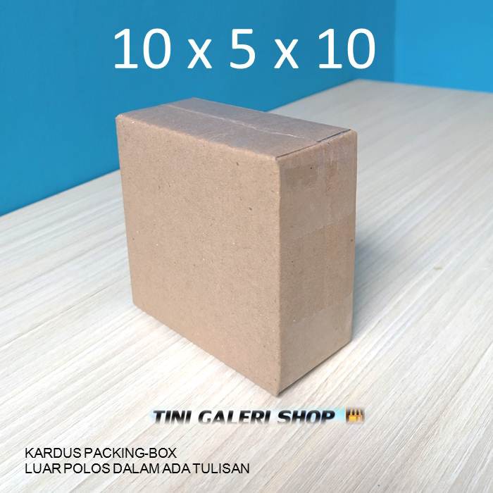 

Kardus Packing Uk.10x5x10 cm Luar Polos Dalam Ada Tulisan