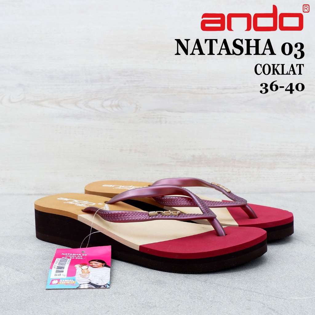 Sandal Wanita Ando - NATASHA 03 & NATASHA 02 - size 36-40 - sandal wedges wanita - sandal japit wanita-8