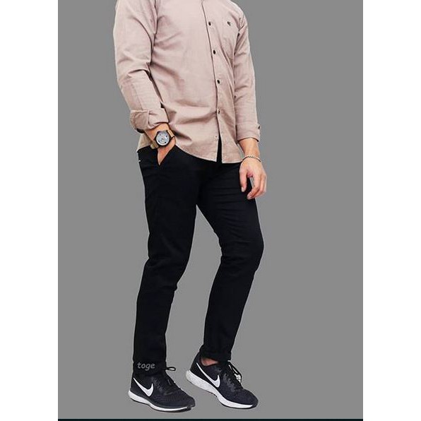 Celana Chino Panjang Pria SLIM Fit Bahan Melar