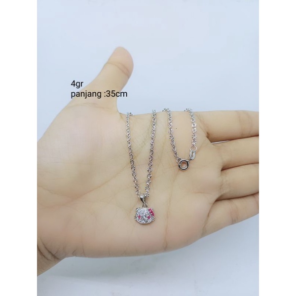 kalung anak perak asli lapis emas/kalung anak nori ukir+liontin hellokity/kalung anak asli silver 925/kalung fashion anak wanita