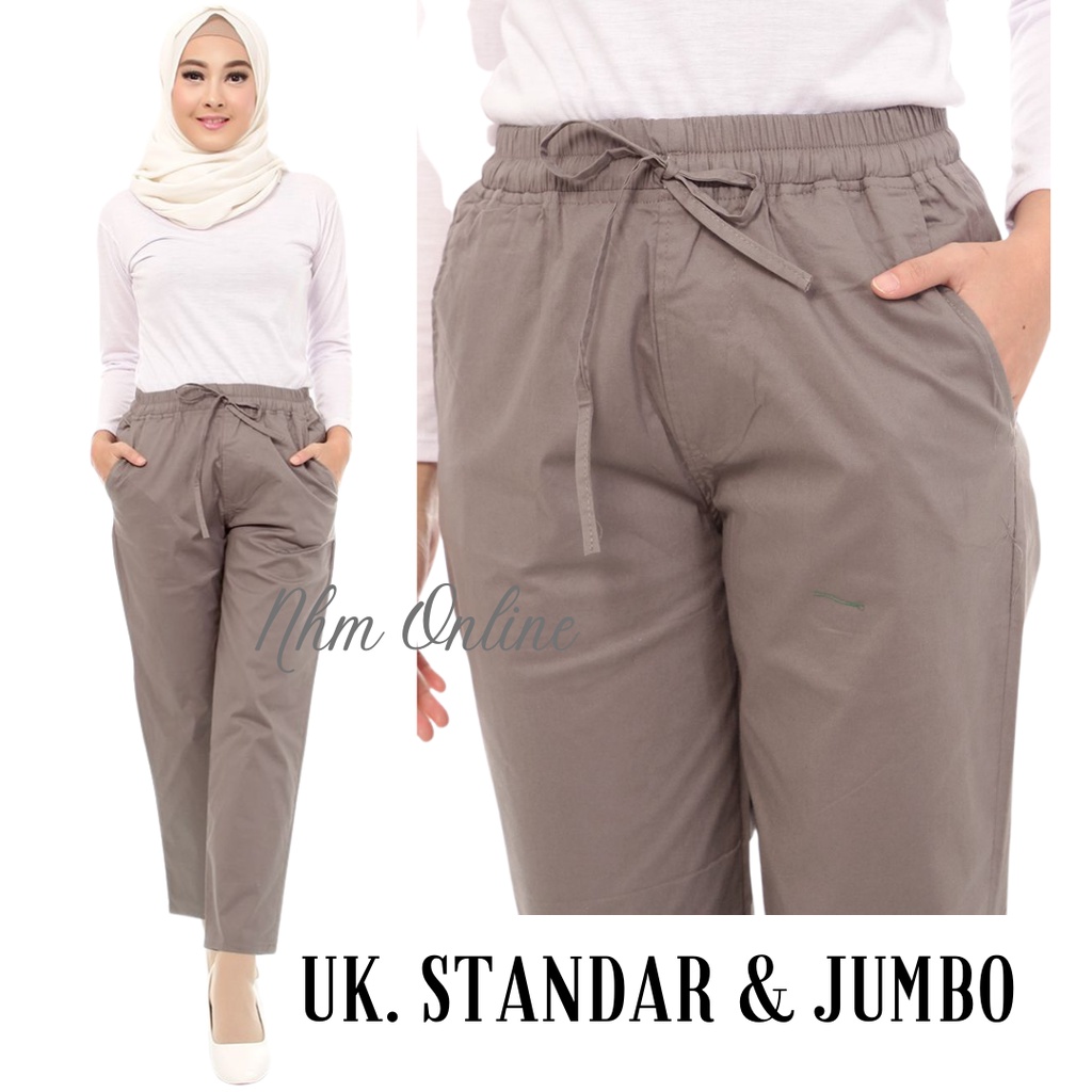 NHM Celana Baggy Wanita Bestseller , Baggy Pants panjang katun Street