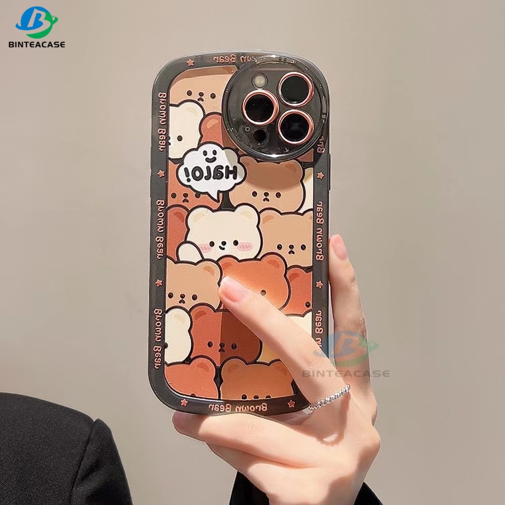 Case Bahan TPU Motif Kartun Kepala Beruang Untuk OPPO A57 2022 A15 A16 A16K A54 A53 A12 A5S A7 A3S A31 A52 A83 A92 A94 A37 F9 A1K 5F F1S