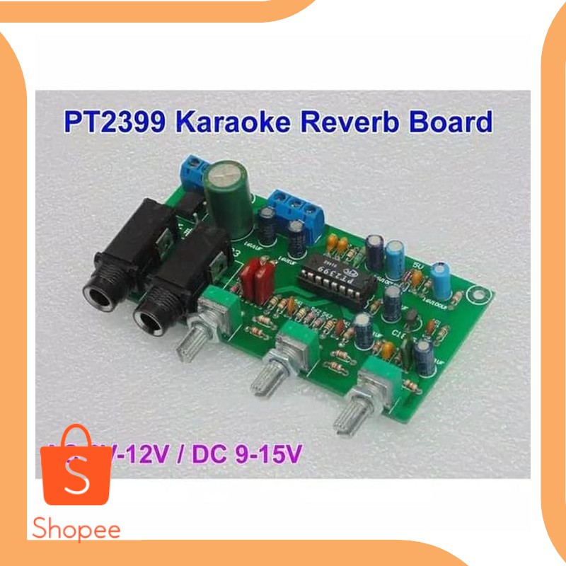 Unik perkakas PT2399 preamp mic reverb echo amplifier mic karaoke kit 12V Limited