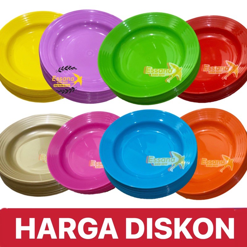 Piring Makan Bulat Plastik 9inch ( Grosir ) Terlaris Termurah Berkualitas ( lusinan ) atau ( 1/2 lusin ) clarissss-2