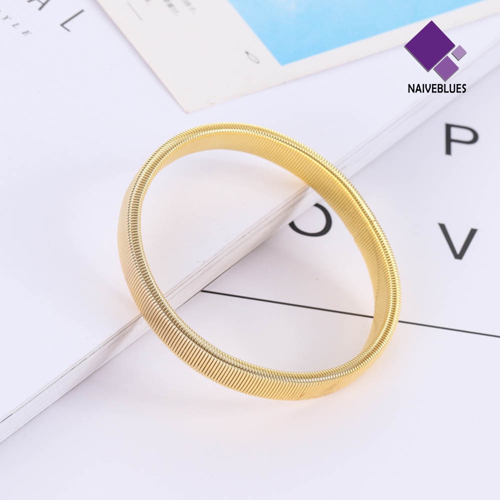 Naiveblue &gt; Gelang Tangan Elastis Bahan Metal Untuk Pria