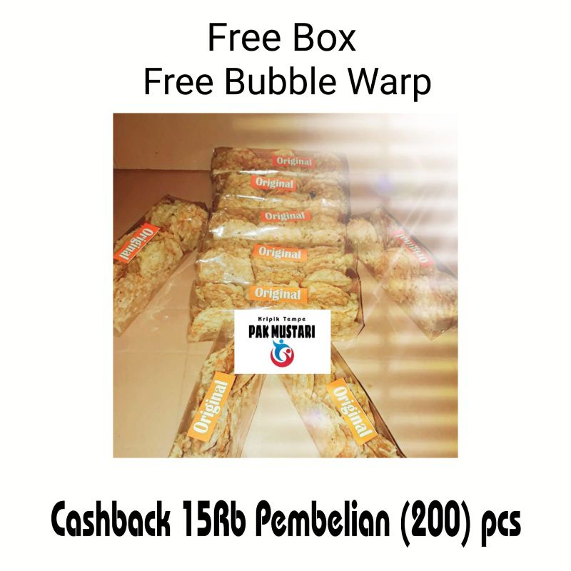 

Kripik Tempe Origina minamal order 10 pcs Free Packing Free Bubblewarp