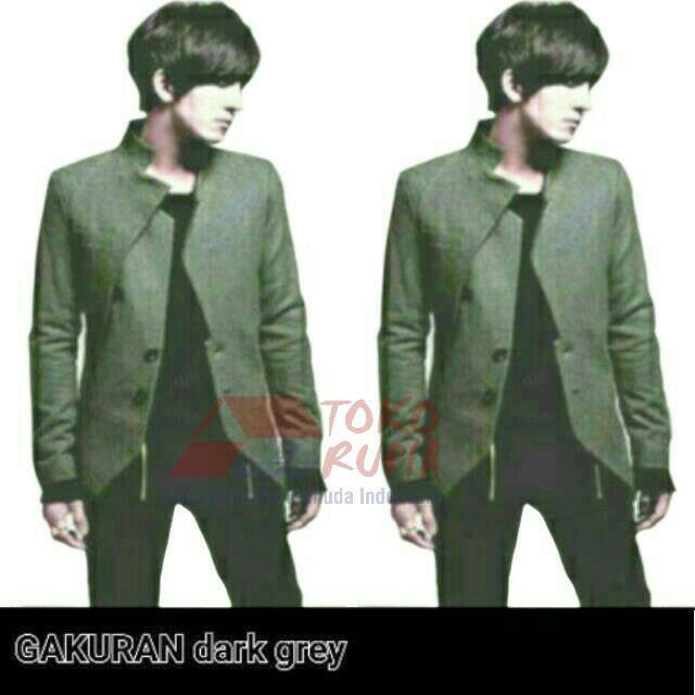 TERBARU | Blazer Gakuran Dark Grey Blazer Pria