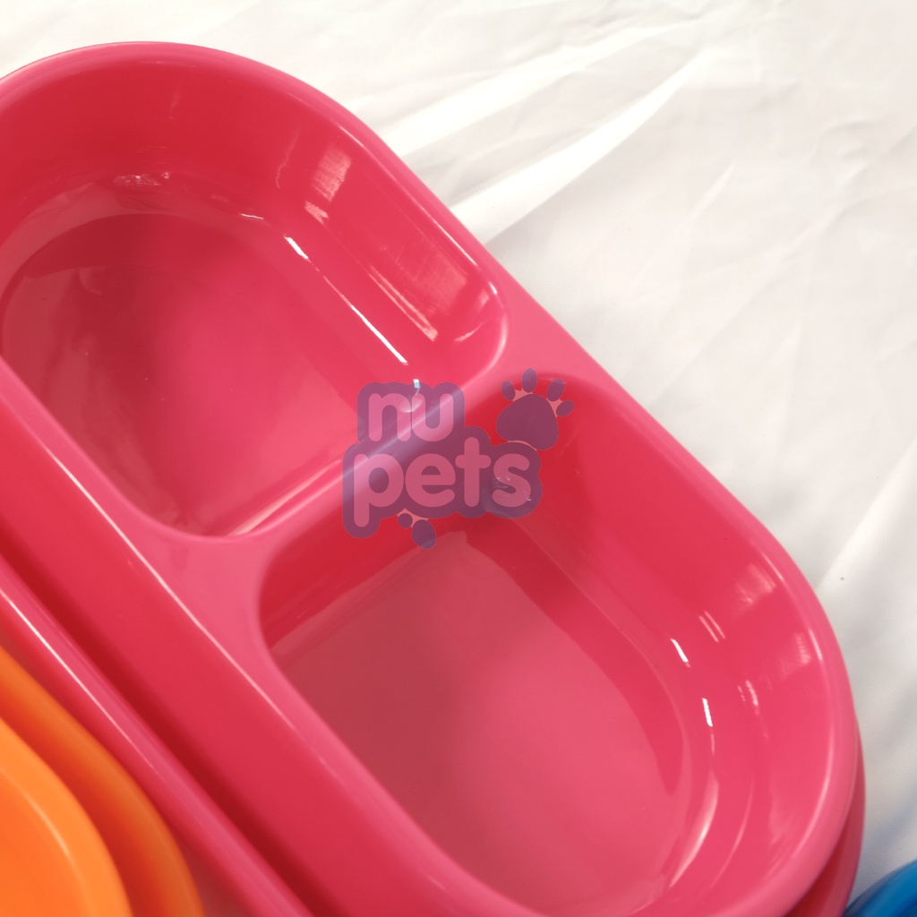 Tempat Makan Kucing Anjing Dua 2 Sisi Double Bowl Anti Semut Ukuran Size Besar