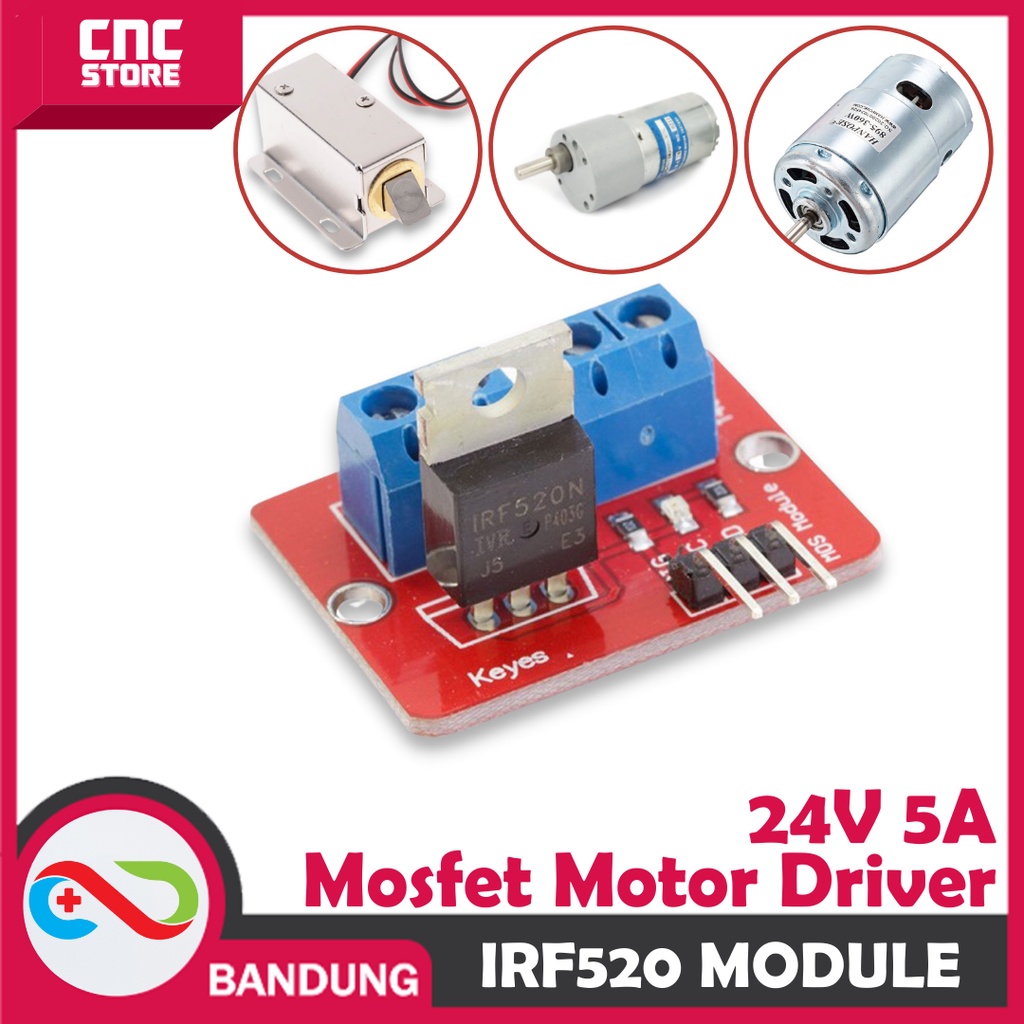 MOSFET IRF520 IRF 520 MOSFET DRIVER 24V 5A MODULE ARDUINO RASPBERRY