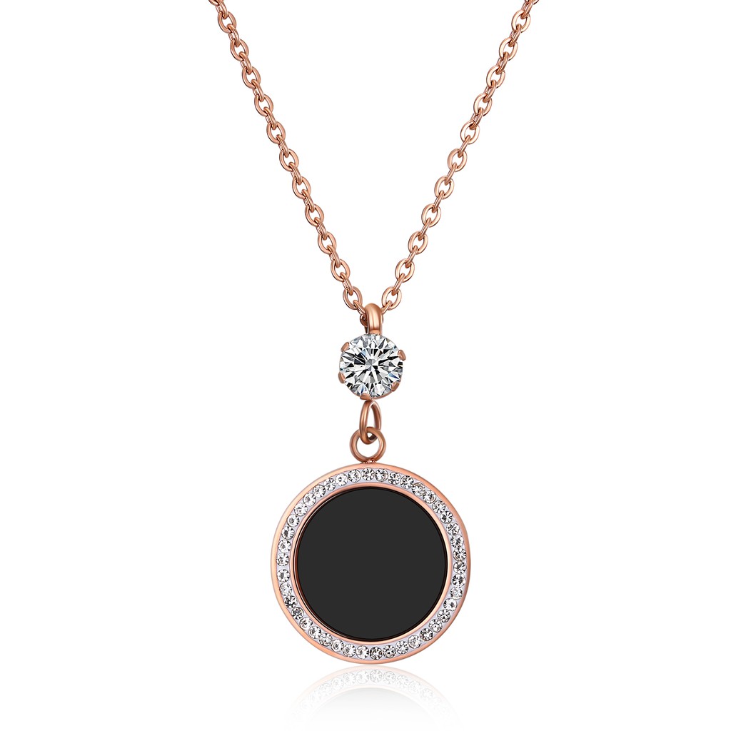 OLEVS Kalung  wanita titanium baja warna rose  gold  Shopee 