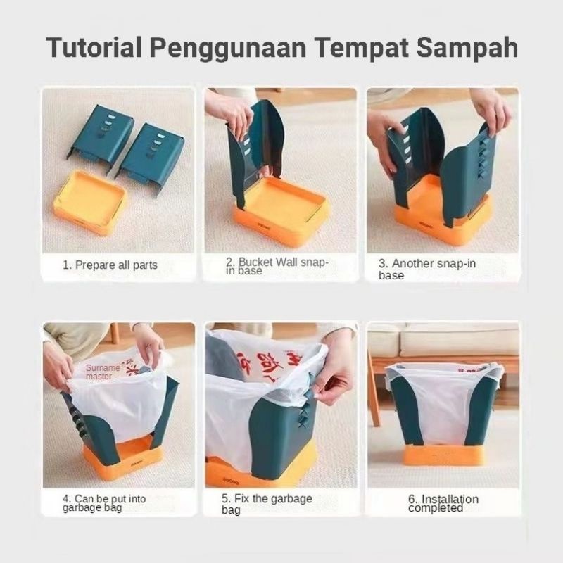 Tong Sampah Lipat Tempat Sampah Multifungsi hijau kuning BISA DI LIPAT / Tempat Sampah Lipat FLEXIBLE