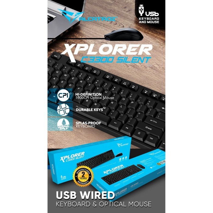 Alcatroz Xplorer C3300 Keyboard Mouse Combo untuk Home &amp; Office Spill