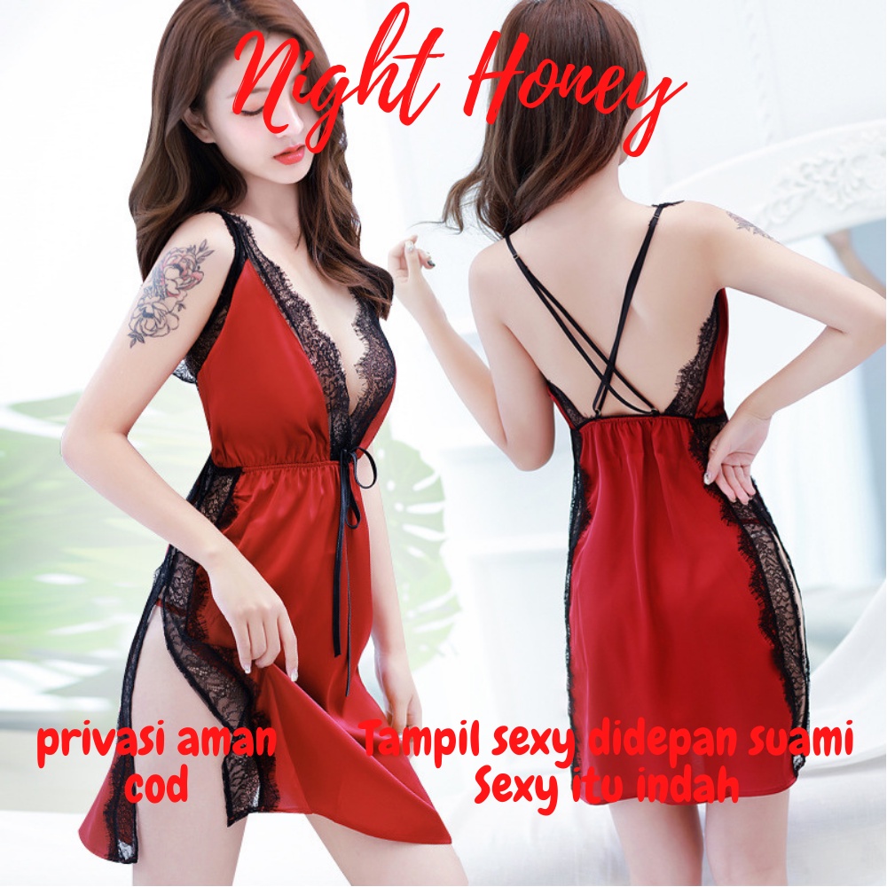 Terlaris Pakaian Gaun Lingerie Set Baju Dinas Istri Di Depan Untuk Suami Tidur G String Malam Pertam