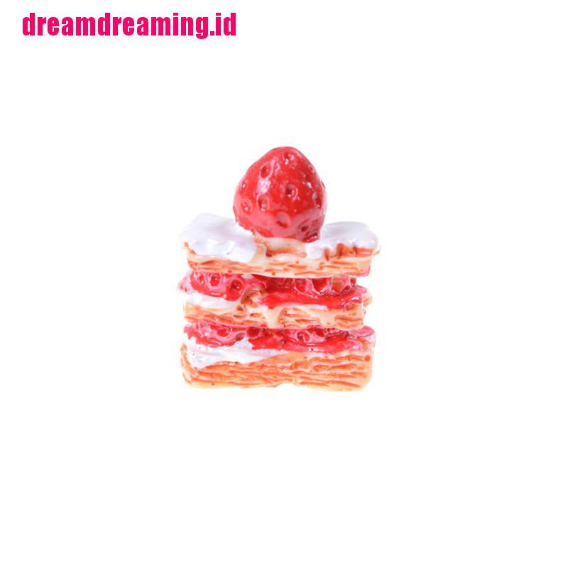 5pcs / set Miniatur Krim Strawberry Untuk Rumah Boneka