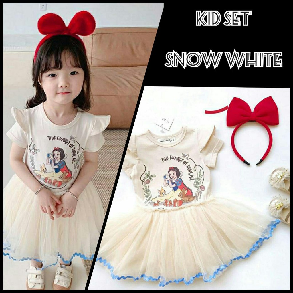 C09 KID SET SNOW WHITE Bhn baju spandex cotton super adem lembut dan stretch