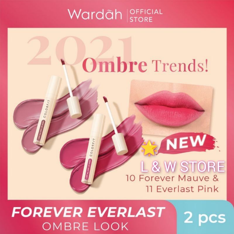 Wardah Colorfit Last All Day Lip Paint Ombre 10 &amp; 11 | Paket Lip Cream Ombre