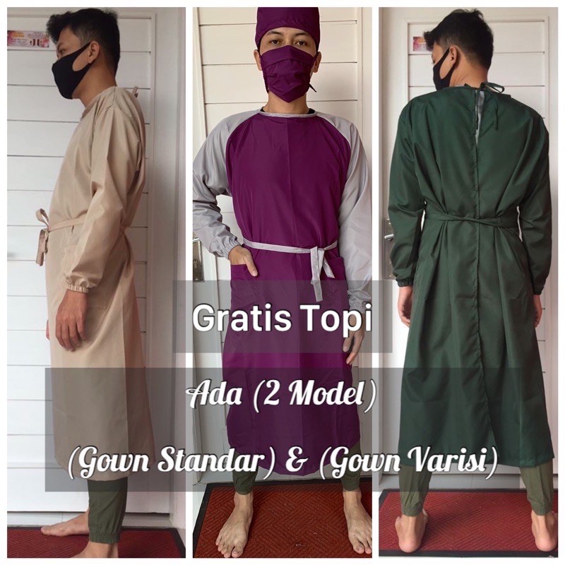 Bordir Nama Gown Apd Gown Medis Jubah Medis BajuOK Apd Medis Surgical Gown Jas Laboratorium
