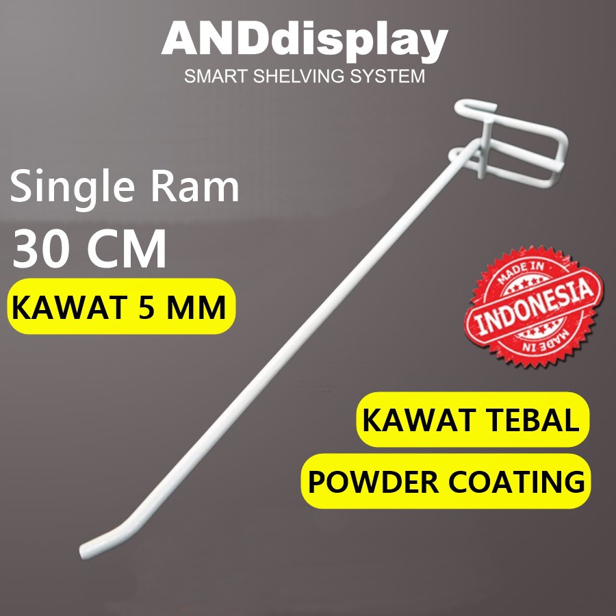 SINGLE RAM 30 CM PUTIH TEBAL GANTUNGAN CANTOLAN RAM AKSESORIS DISPLAY ANDDISPLAY