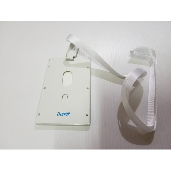 

a ID Card Holder 54 x 90 mm Potrait + Lanyard Bantex 8865-07 WHITE tempat nama