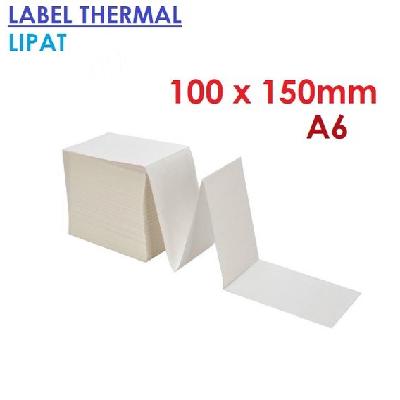 Isi 500 Lembar Kertas Label Thermal 100x150 Sticker Receipt 100 x 150 Grosir