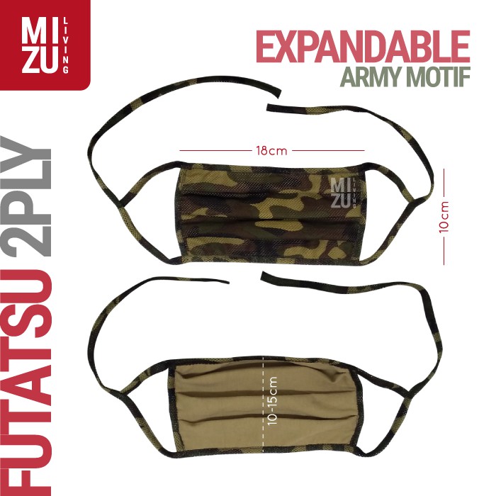 [SALE] MIZU FUTATSU Masker Kain 2 Ply Lapis NON-MEDIS Cuci Ulang Pakai REUSABLE WASHABLE Mask-EXPANDABLE