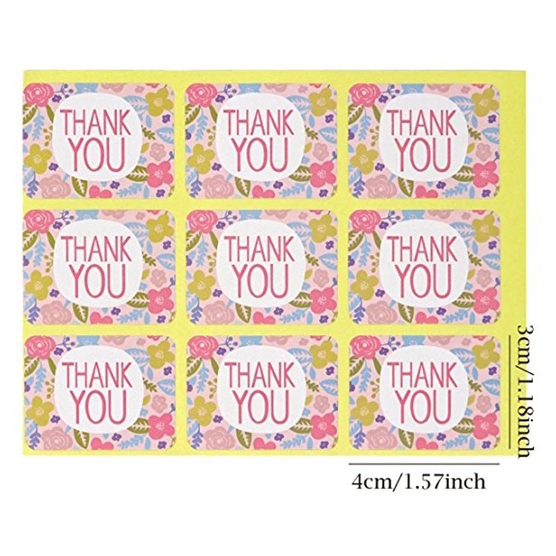 

9pcs Pretty Pink Flowers Thank You Sticker Stiker Terima Kasih untuk Online Shop Packing Label Sticker Packaging Seal Segel