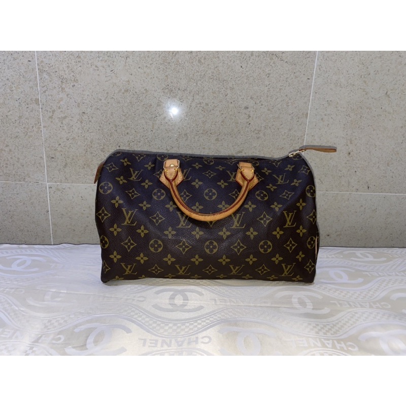 Tas speedy brand LV signature monogram - authentic leather