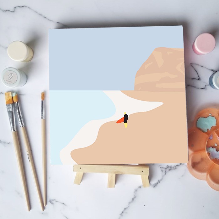 

Paint by number lukisan pantai beach canvas 20x20 cm - 15x15cm