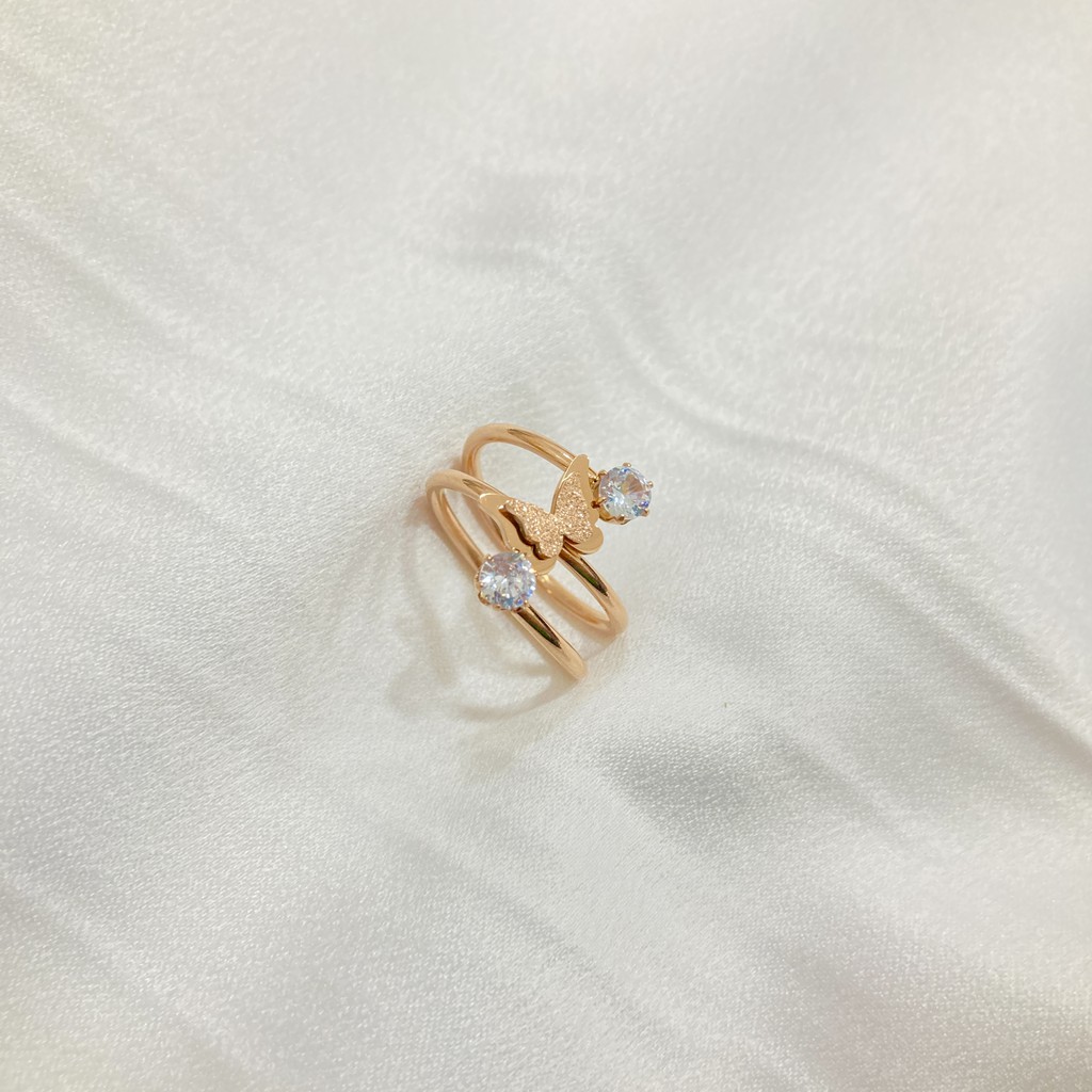 Cincin Korean Style Titanium Steel Anti Karat Perhiasan untuk Wanita