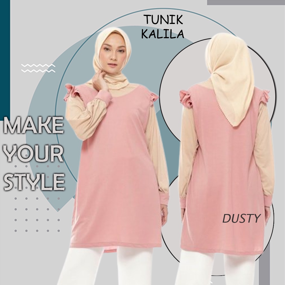 Long Tunik Wanita Jumbo Ld 130 Polos Atasan 3C  Murah Atasan Wanita Rayon Polos
