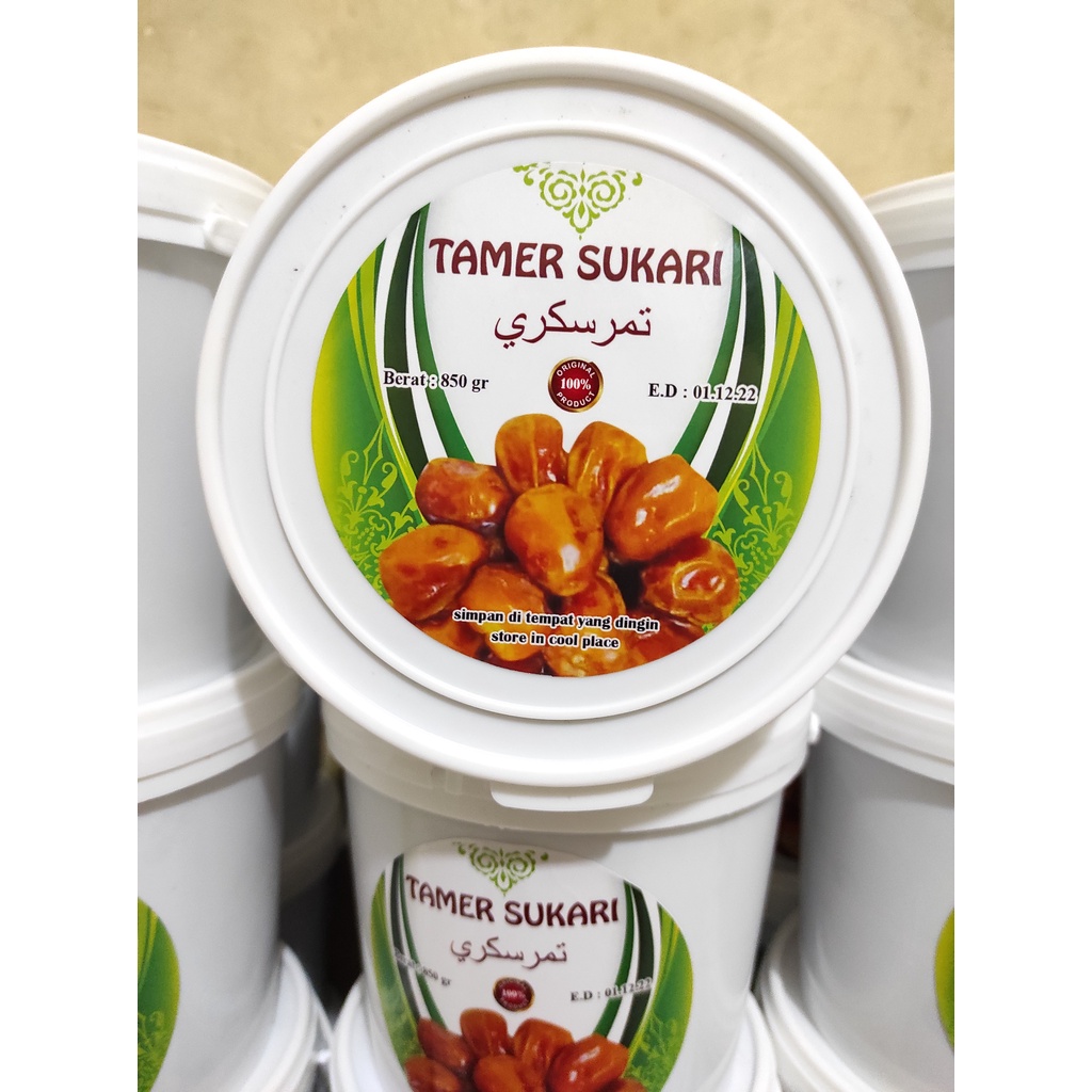 

Korma TAMER SUKARI QOSSIM 850gram kurma lembut manis kemasan ember