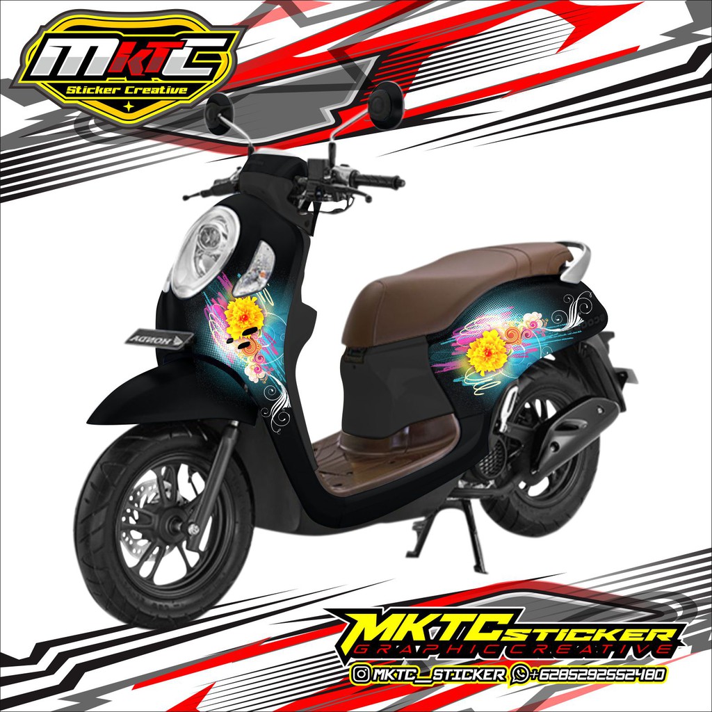 STICKER ALL NEW SCOOPY MOTIF BUNGA BISA MENYALA DALAM GELAP