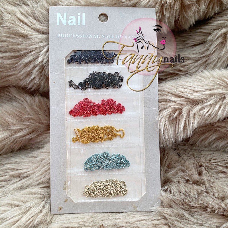 nail chains chain rantai nailart kuku kutek gel hiasan rantai gucci nailart