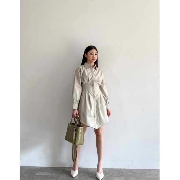 Amala Dress Sage Green by Modelano